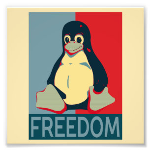 Tux-frihet för Linux-användare Fototryck