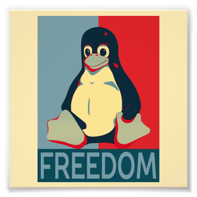 Tux-frihet för Linux-användare Fototryck (Framsidan)
