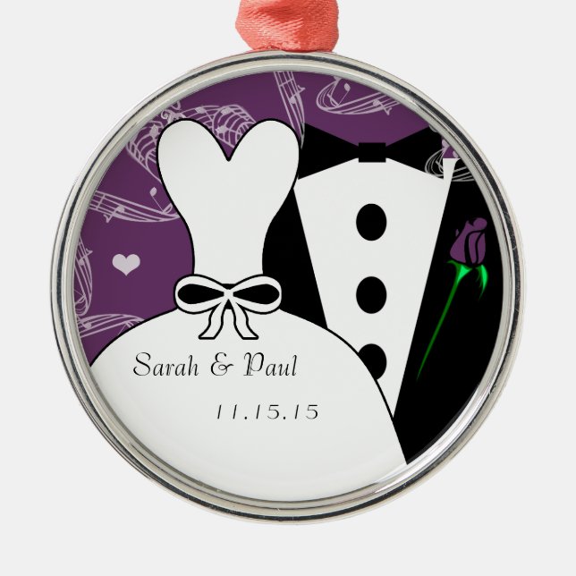 Tux & Gown Bröllop jul Ornament (Framsidan)