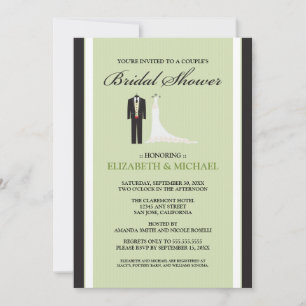 Tux & Gown Couple's Inbjudningskort för möhippan