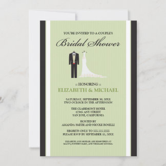 Tux & Gown Couple's Inbjudningskort för möhippan