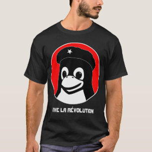 Tux Guevara (mörk) - Vive la Révolution Tee Shirt