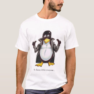 Tux i en trenchcoat tee shirt