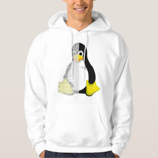 Tux mascot-halv text hoodie