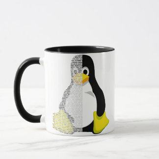 Tux mascot-halv text mugg