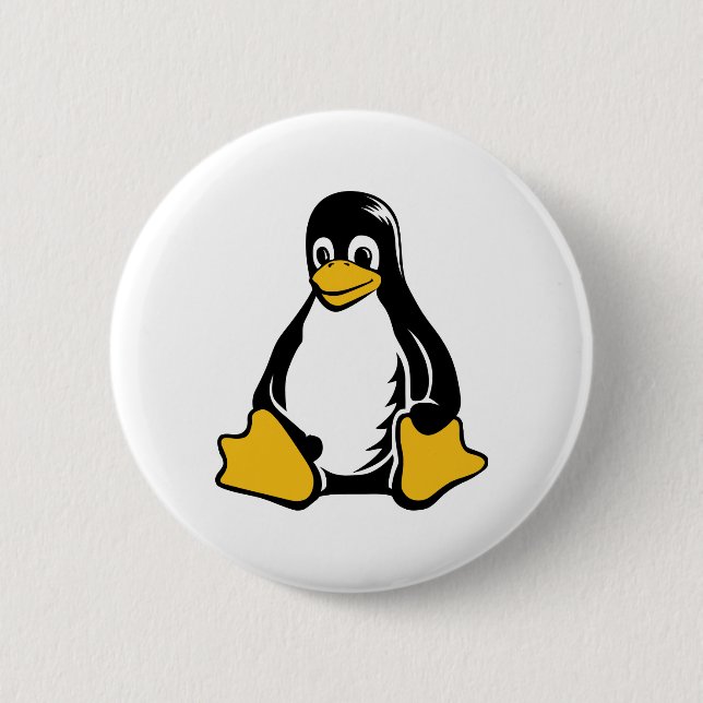 Tux Penguin - (Linux, Open Source, Copyleft, FSF) Knapp (Framsida)
