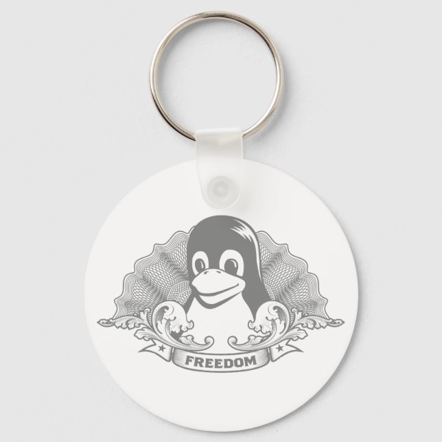 Tux Penguin - (Linux, Open Source, Copyleft, FSF) Nyckelring (Framsida)