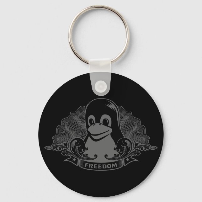 Tux Penguin - (Linux, Open Source, Copyleft, FSF) Nyckelring (Framsida)