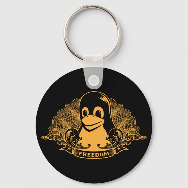 Tux Penguin - (Linux, Open Source, Copyleft, FSF) Nyckelring (Framsida)