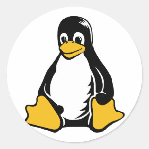 Tux Penguin - (Linux, Open Source, Copyleft, FSF) Runt Klistermärke