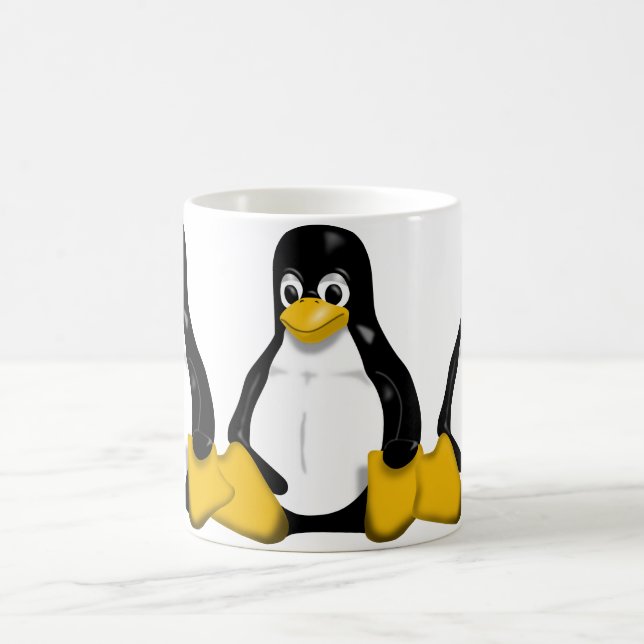 Tux som upprepar mönster kaffemugg (Center)