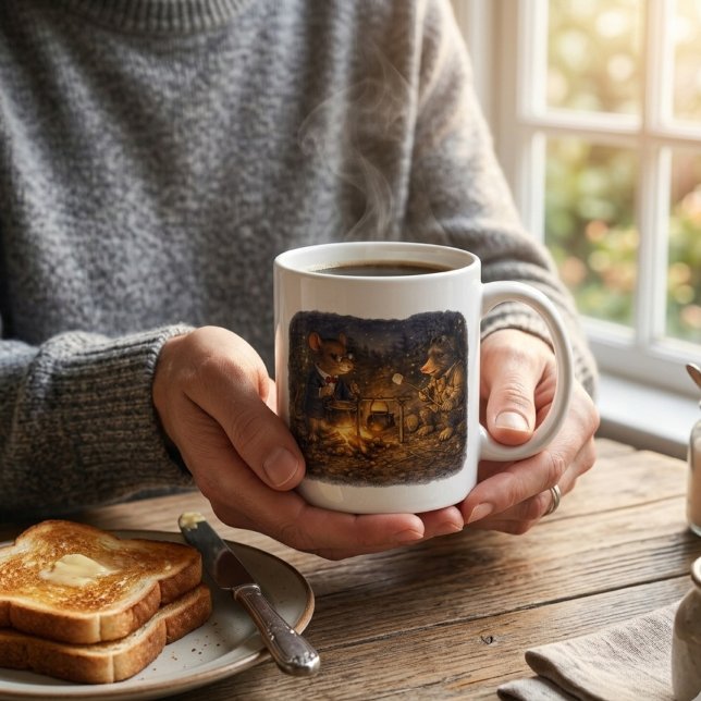 Tux & Twitch Campfire Evening Kaffemugg (Skapare uppladdad)