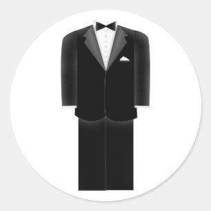 Tux Wedding Stickers Runt Klistermärke