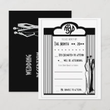 Tuxedo - Art Deco - Black on White OSA kort