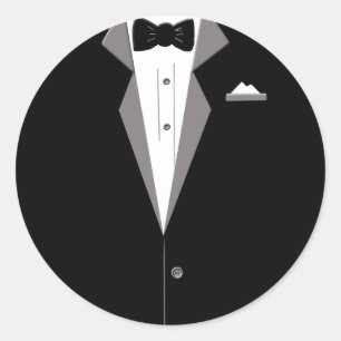 Tuxedo Art Runt Klistermärke