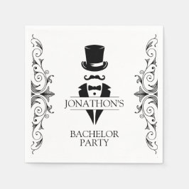 Tuxedo Bachelor Party Cocktail Pappersservett