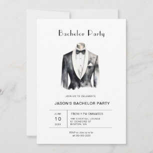 Tuxedo Bachelor Party Inbjudningar