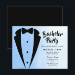 Tuxedo Blå Fläsbåge Sällskapsfest Inbjudan<br><div class="desc">Design med tillstånd av https://www.etsy.com/shop/teabreakart</div>