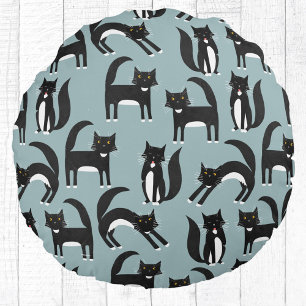 Tuxedo Black and White Cats Rund Kudde