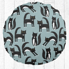 Tuxedo Black and White Cats Rund Kudde