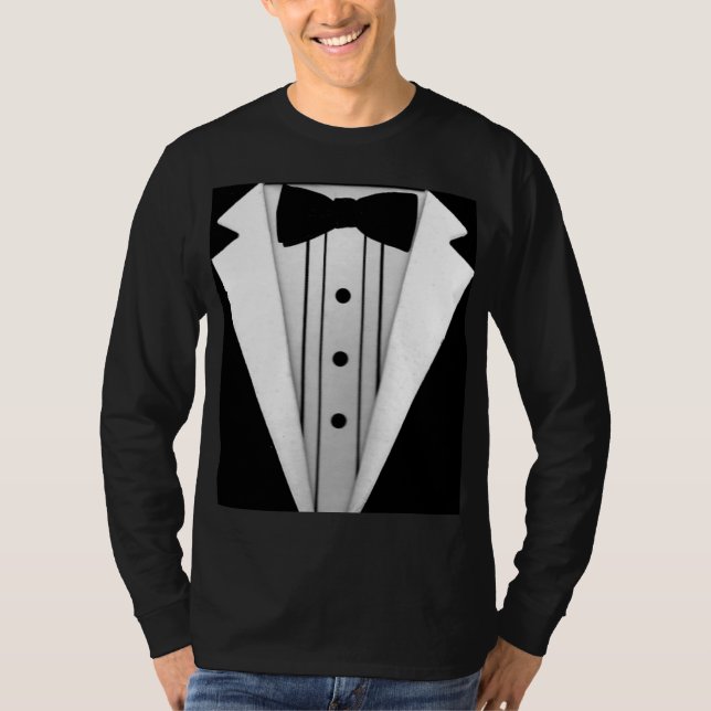 Tuxedo Black Bow Tie Formal T-shirt (Framsida)