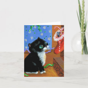 Tuxedo Black Cat Creationarts Helgkort