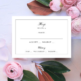 Tuxedo Black Framed Elegant Monogram Bröllop OSA Kort