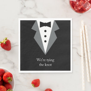 Tuxedo Black Tie Bröllop Pappersservett