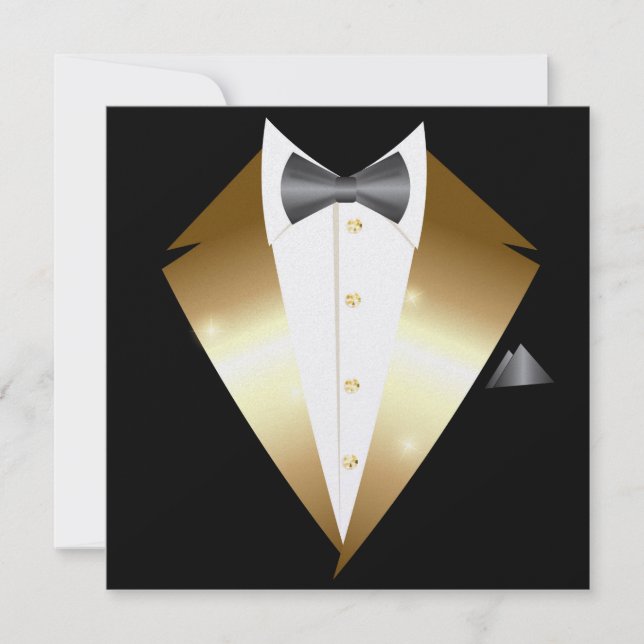 Tuxedo Black Tie Evenemangsinbjudan Inbjudningar (Framsida)