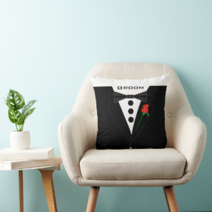 Tuxedo Black Tie Pillow Kudde