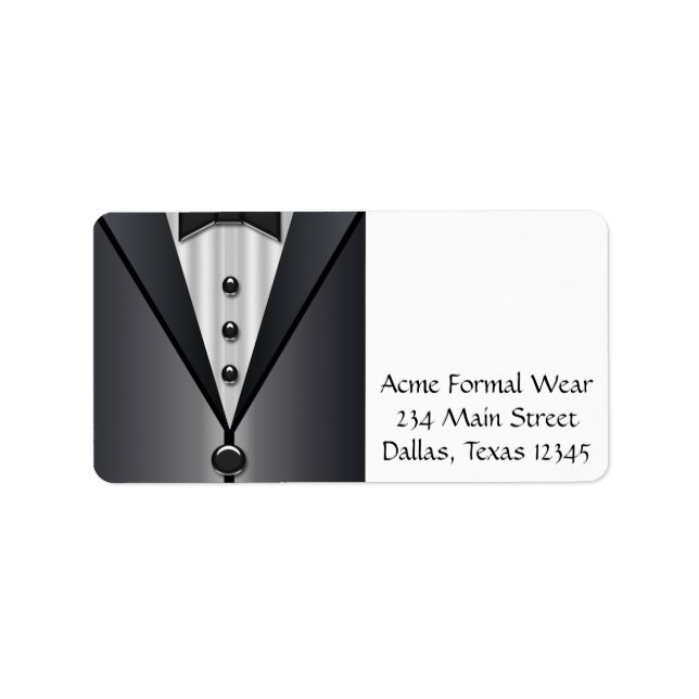Tuxedo Black & White-Adressetiketter Adressetikett (Framsidan)