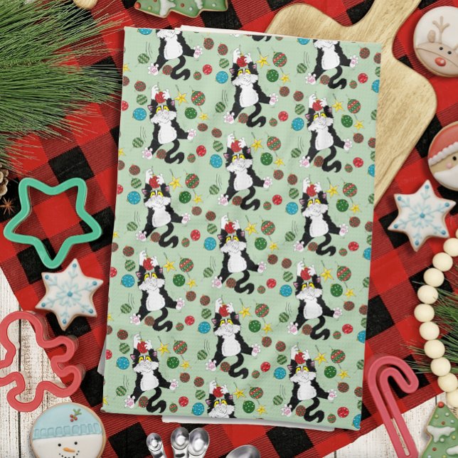 Tuxedo Black White-julklapp Kökshandduk (Skapare uppladdad)