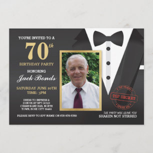Tuxedo Boll Inbjudan Photo Agent Birthday Bowtie