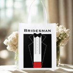 Tuxedo Bridesman Wedding Favor Reanvändable Bag Återanvändbar Påse<br><div class="desc">Tuxedo Bridesman Reusable Bag. Handlig påse som kan återupptas och ett användbart tack som du ger till din Bridesman eller,  om du vill ha stil som du handlar,  anpassa med din egen text</div>
