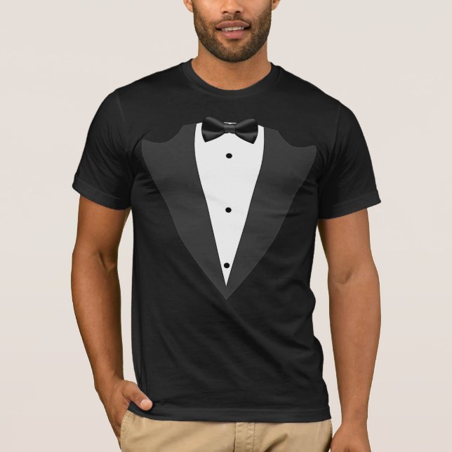 Tuxedo bröllesman, best man svart och vit T-Shirt (Framsida)