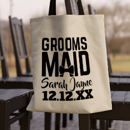 Tuxedo Bröllop Bow Tie Groomsmaid Tote Bag Tygkasse