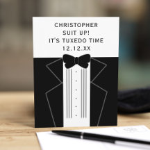 Tuxedo Bröllop Bow Tie Groomsman Frieri vykort