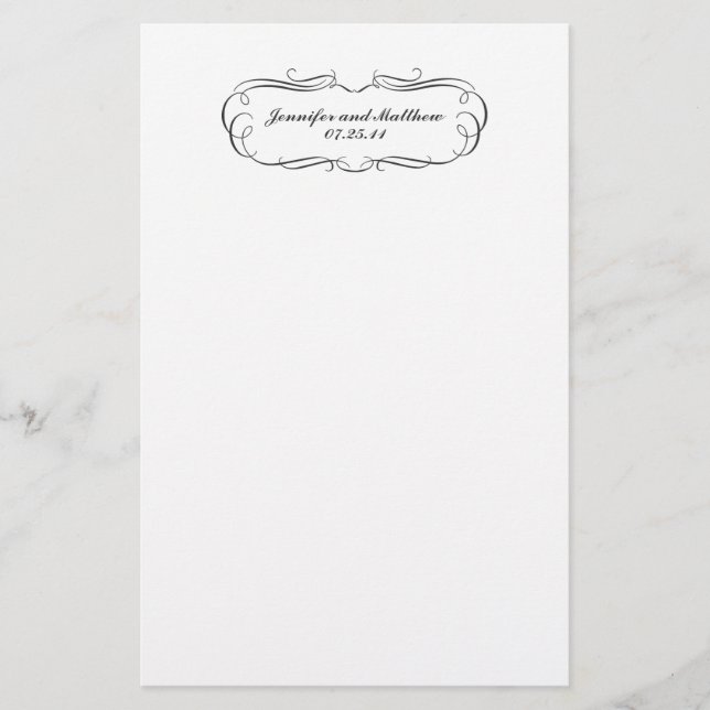 Tuxedo Bröllop Stationery i Grått Brevpapper (Framsida)