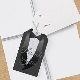 Tuxedo Bröllop Tack Gift-favorittaggar Presentetikett
