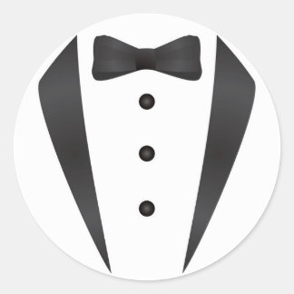 Tuxedo-bröllopsgåvor och -proppar för dagis runt klistermärke