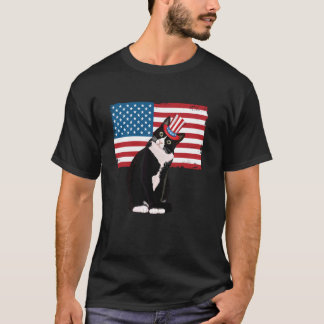 Tuxedo Cat 4:e juli Hat Patriotic Gift Vuxnas K T Shirt