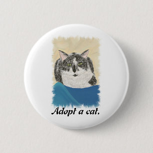 Tuxedo Cat adoptera en Stift för säljfrämjande åtg Knapp