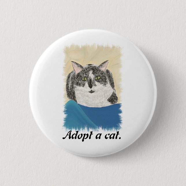 Tuxedo Cat adoptera en Stift för säljfrämjande åtg Knapp (Framsida)