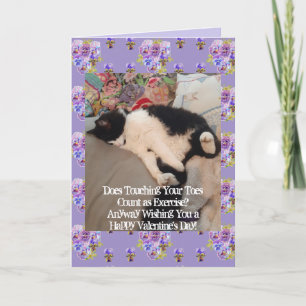 Tuxedo Cat Alla hjärtans dag Touching Tocks Card Kort