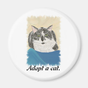Tuxedo Cat Anta en reklammagnet för katt Magnet