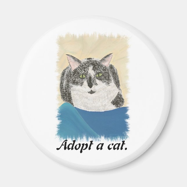 Tuxedo Cat Anta en reklammagnet för katt Magnet (Framsidan)