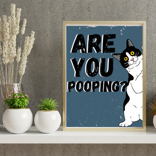 Tuxedo CAT Är det här badrummet? Poster
