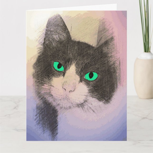 TUXEDO CAT ART BLANK-KORT KORT (Framsida)