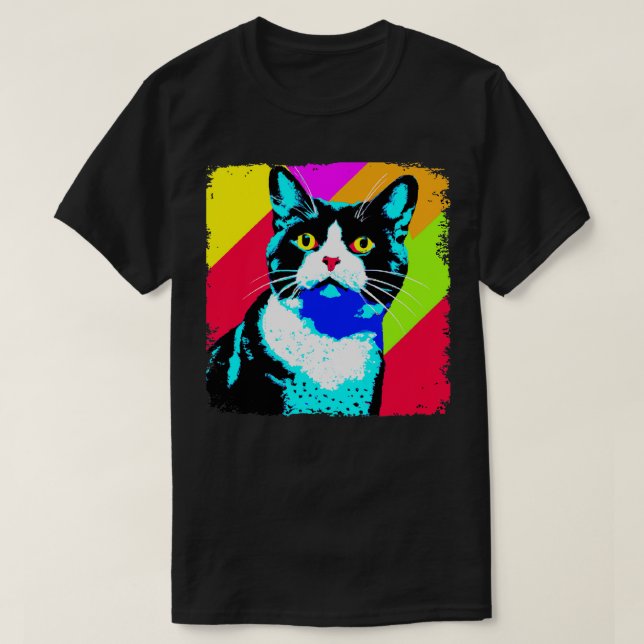 Tuxedo Cat Art Cat Lover Gift 4 T Shirt (Design framsida)