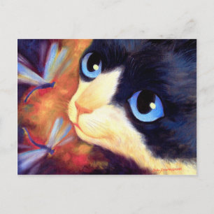 Tuxedo Cat Art - Multi Vykort